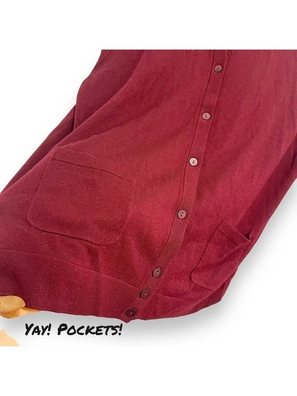 Pendleton Burgundy Maroon 100% Merino Wool Sweater Cardigan - Size Large